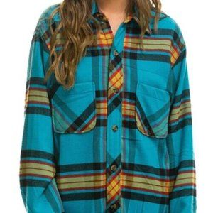 AVIATOR NATION plaid flannel unisex western shirt, NWOT, XS (fits like S/M)